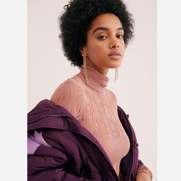 Free People Pointelle Turtleneck Bodysuit - Picture 3 of 6